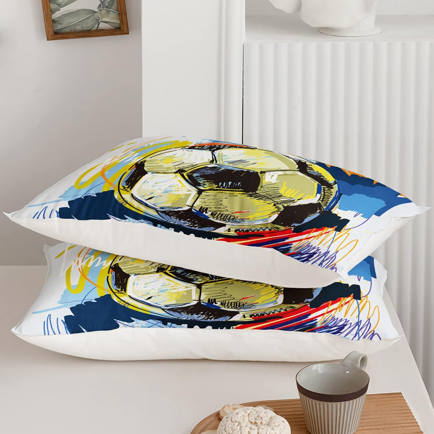BSNTHO Football Comforter Set for Boys Kids Teens