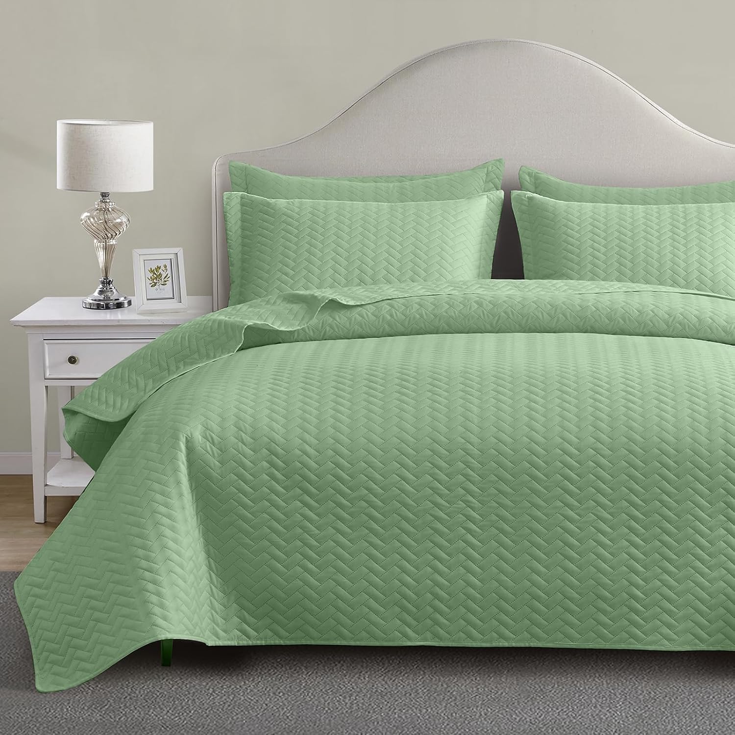 MapleStone Quilt Set Twin XL Lightweight Mint Green