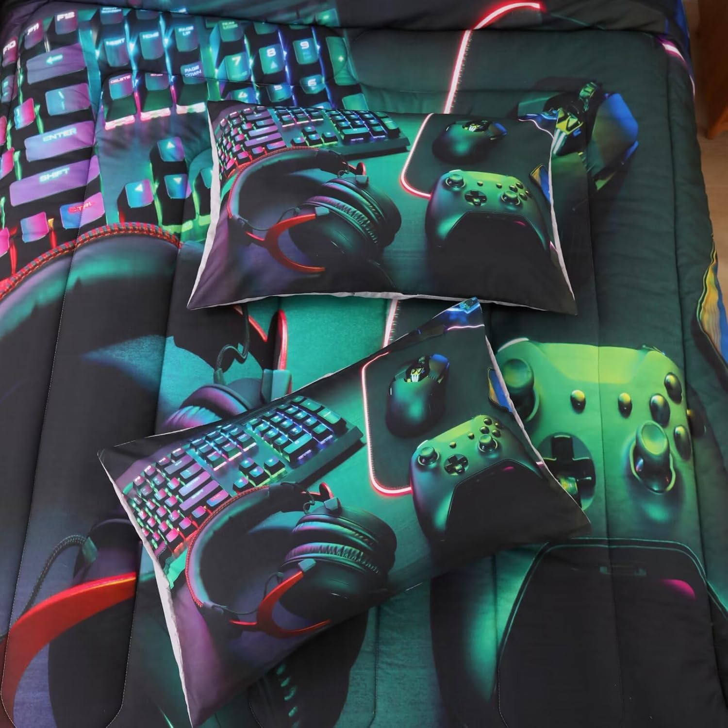 GRAT TIOC Gamer Comforter Set for Teen Boys 3 Piece