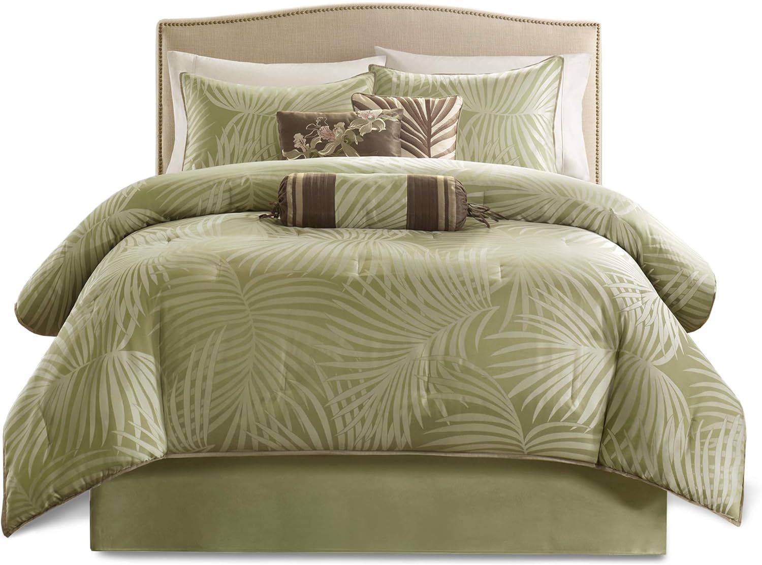 Madison Park Scenic Comforter Set - 7 Piece Olive Green Queen