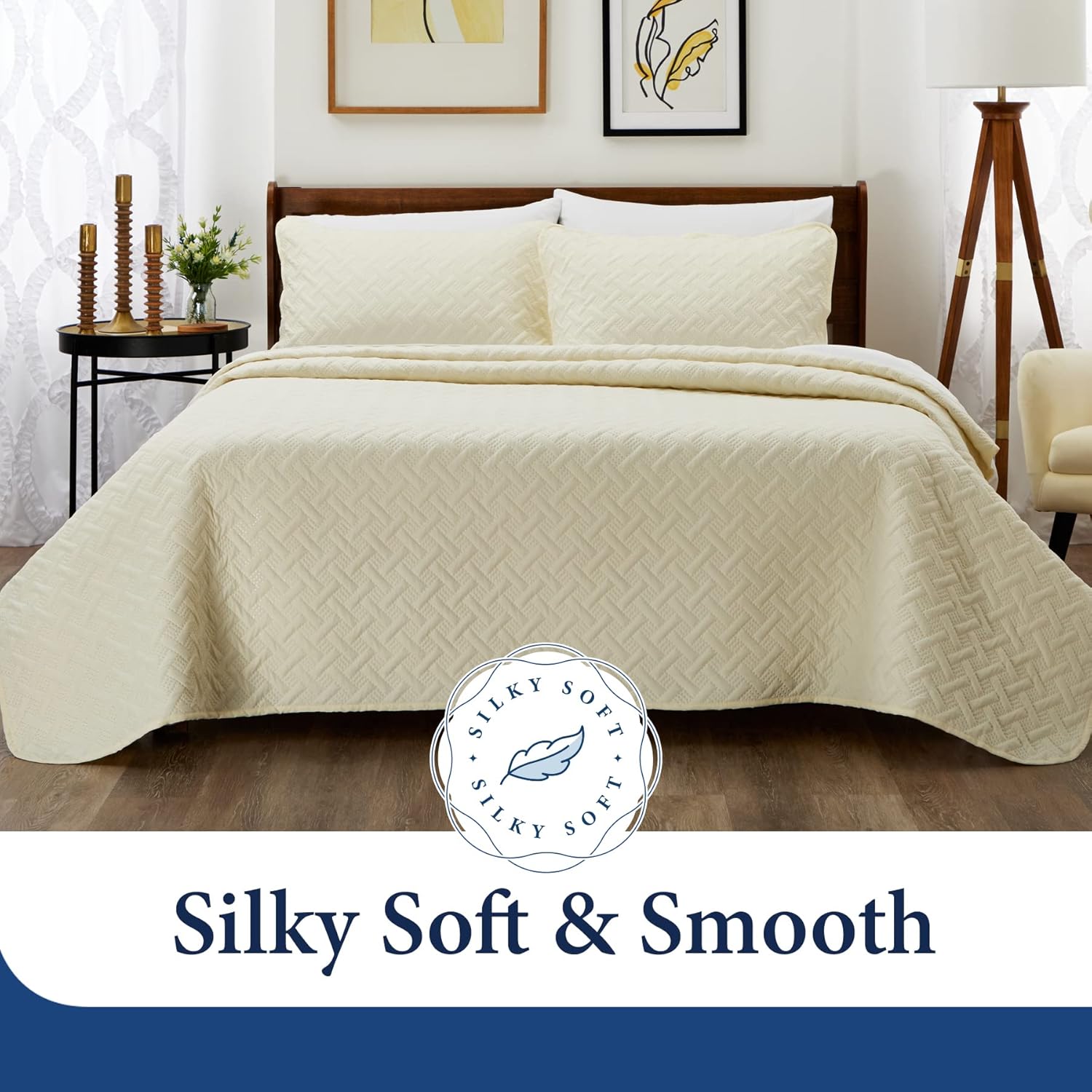 Cosy House Luxury Bamboo Rayon Quilt Set 3-Piece