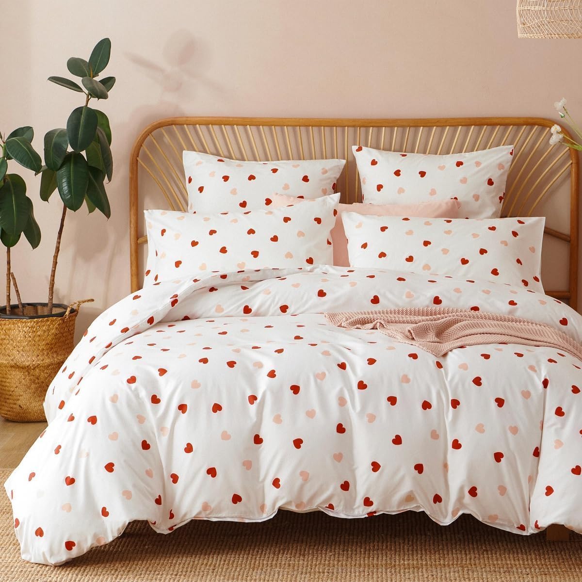 Bildenly Heart Duvet Cover Set Twin Kawaii
