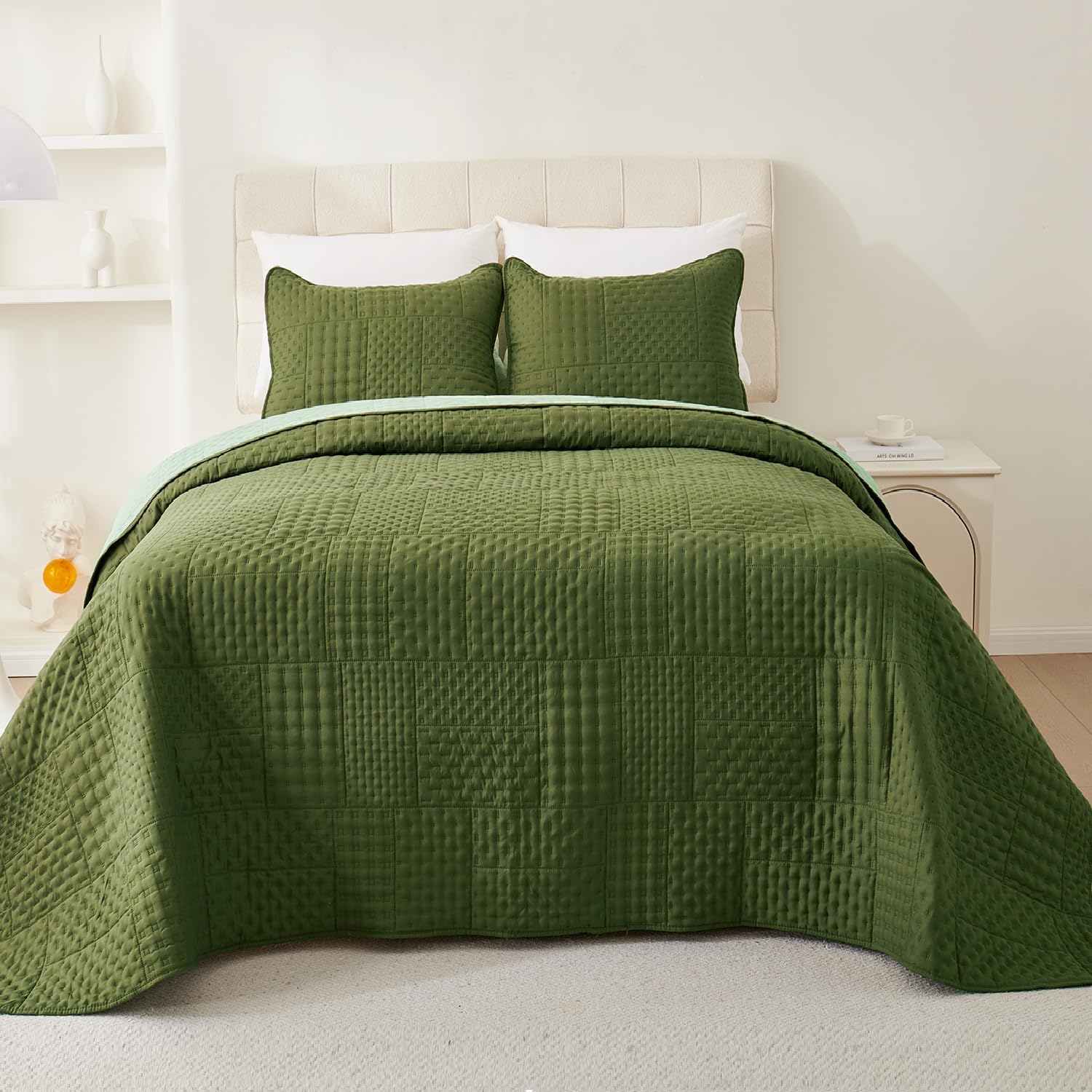 Cmfshape King Size Quilt Set - 3 Pieces Reversible