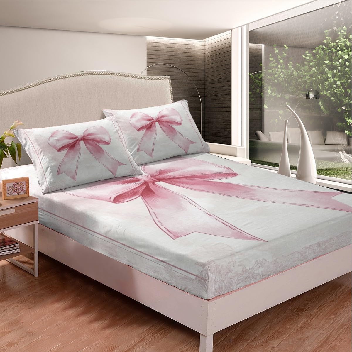 Manfei Bowknot Kids Fitted Sheet Set
