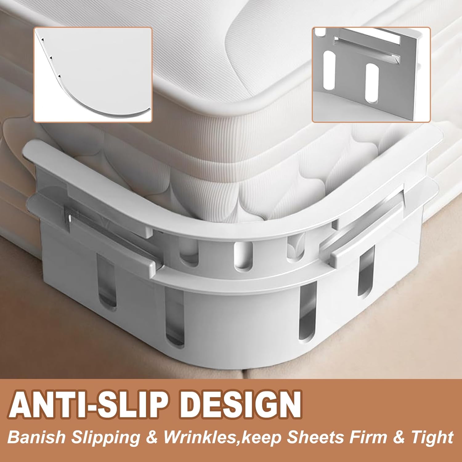 Grngven Bed Sheet Holder 4Pack - Secure Fit Durable Elastic Straps