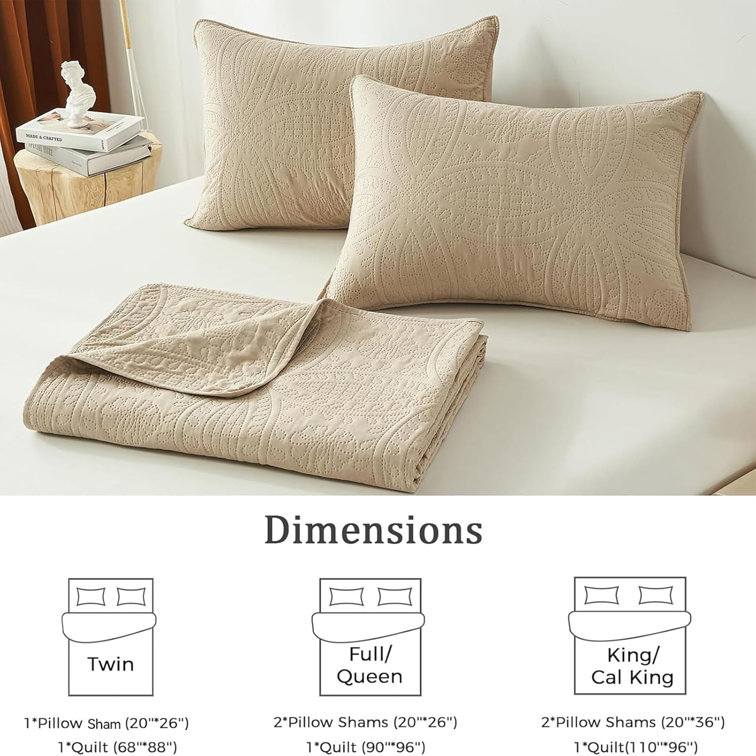 Akkialla Twin Quilt Bedding Set with Coin Pattern 1