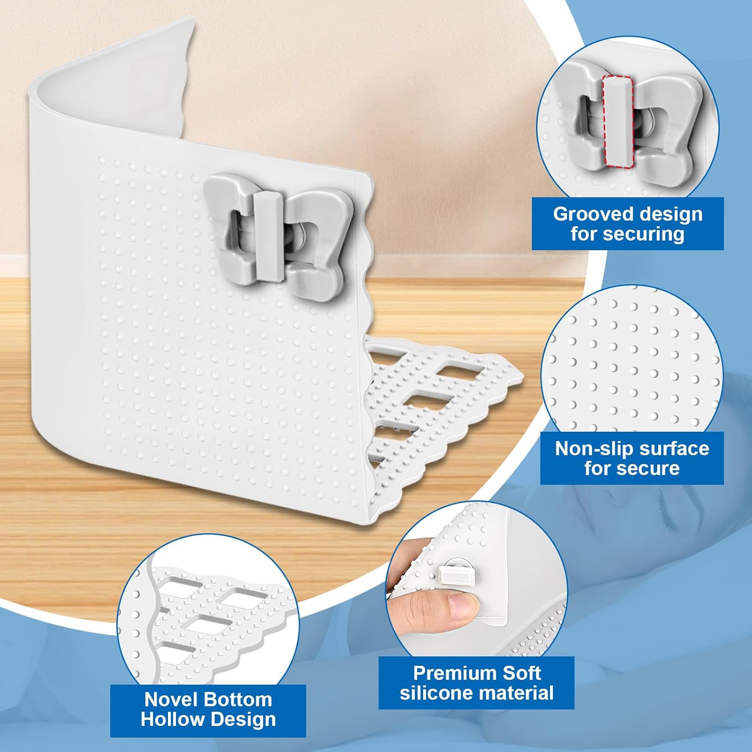 Lizemqqi Sheet Corner Lock Set of 4 Clear Silicone Holders