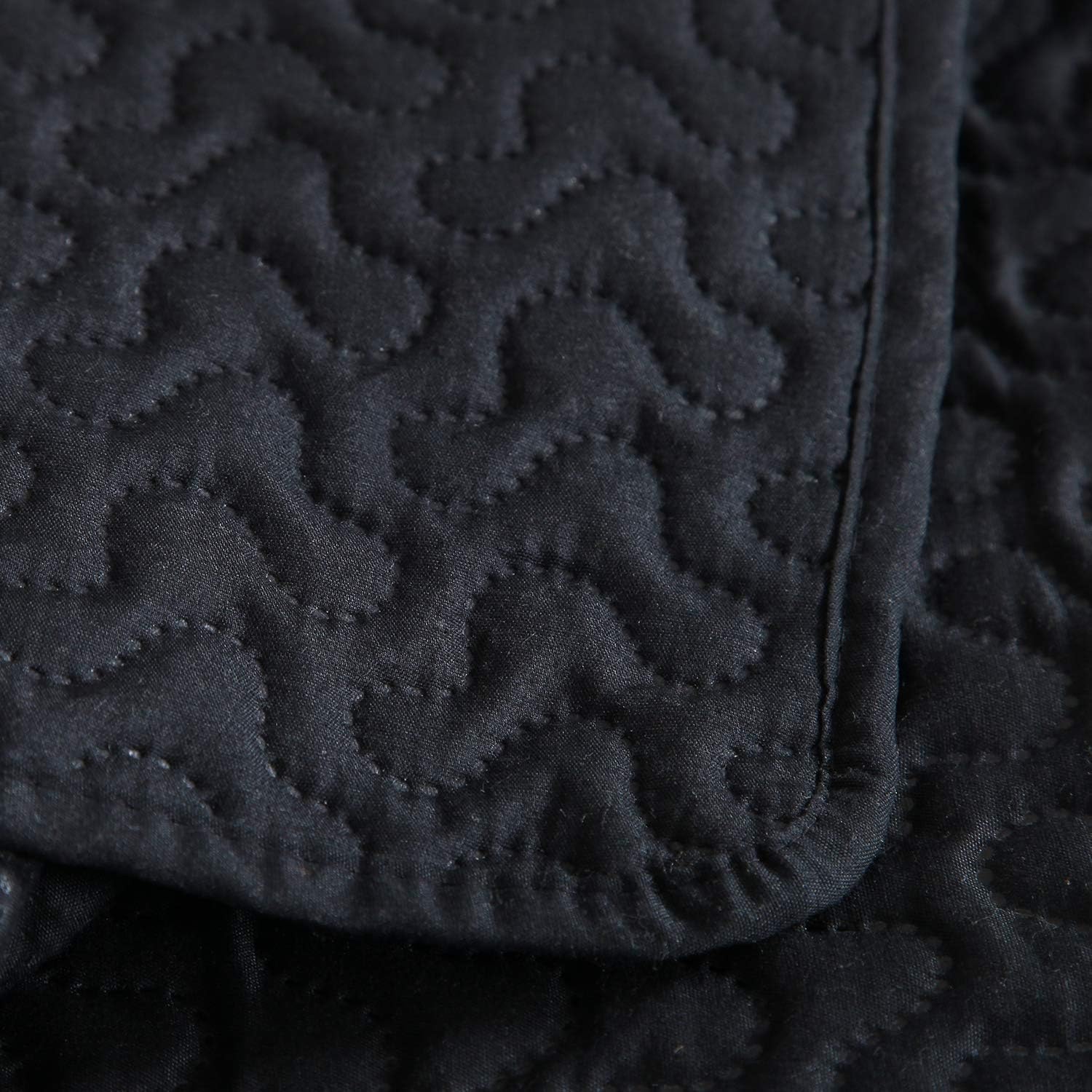 JML Quilt Set - 3 Piece Embossed Stripe Black for King Bed