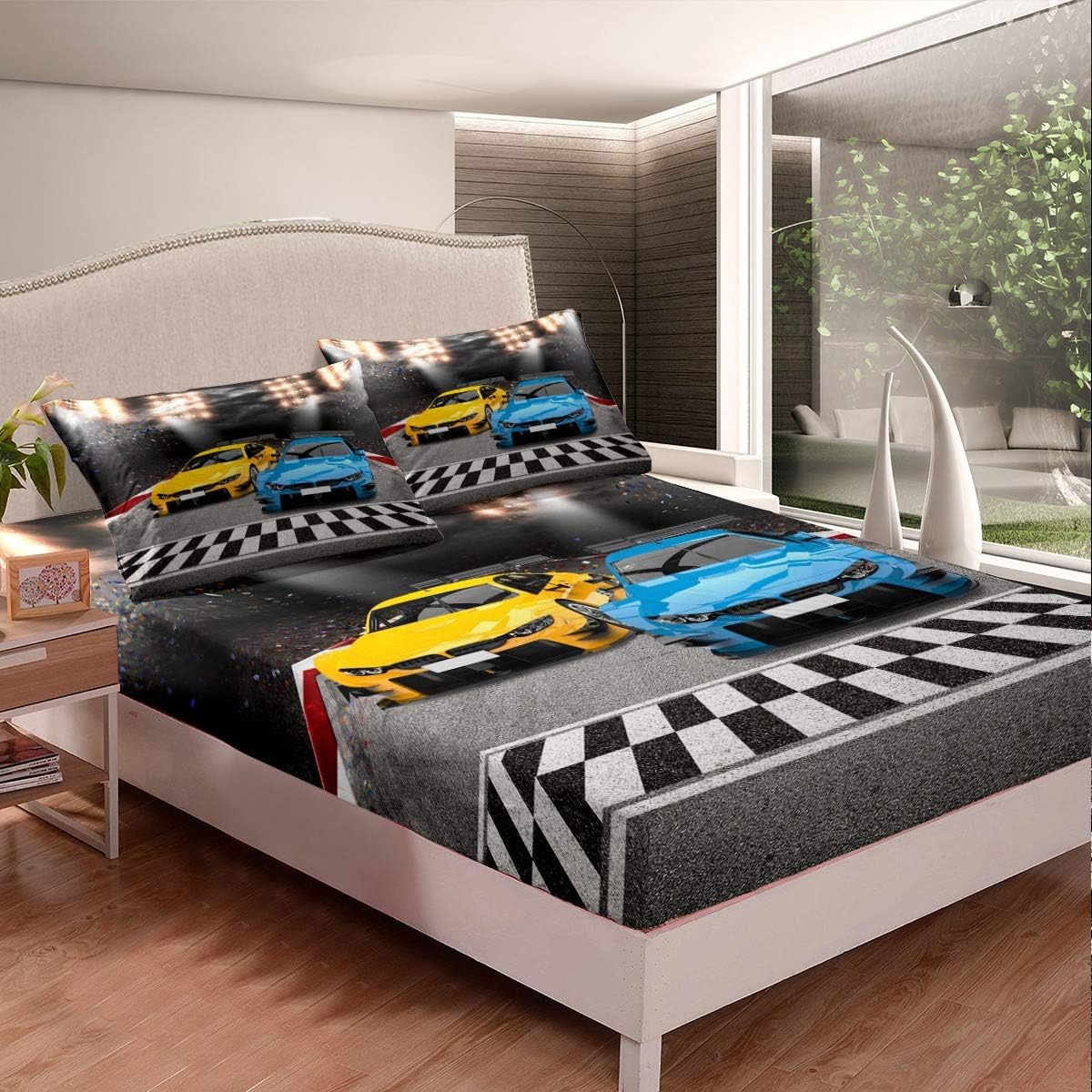 Feelyou Sports Car Bedding Set for Kids Boys