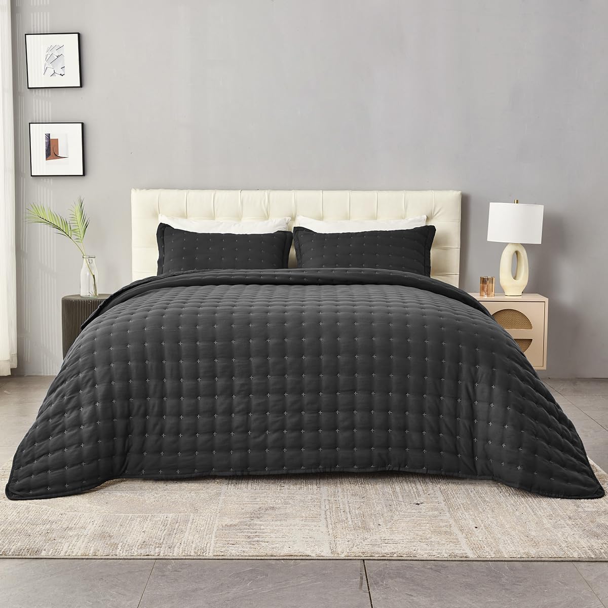OFIXI King Size Quilt Set with 3 Pillow Shams