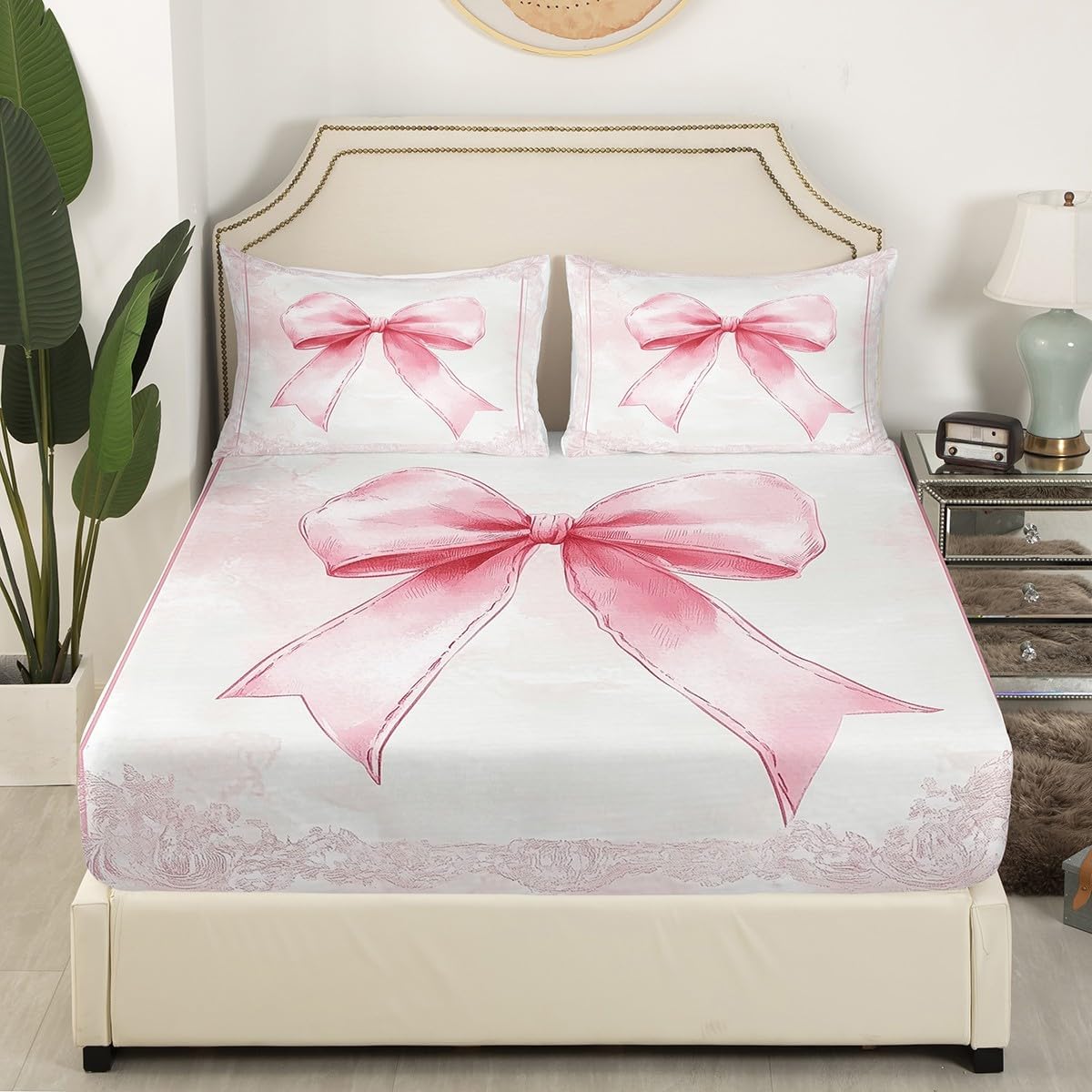 Manfei Bowknot Kids Fitted Sheet Set