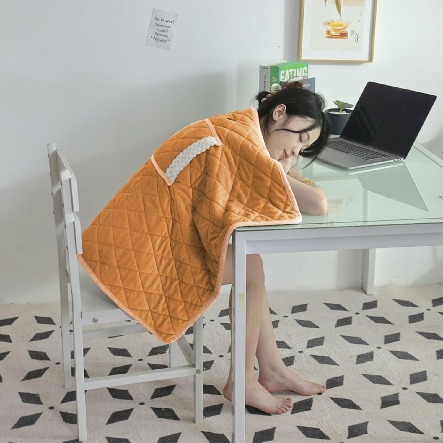 Portable USB Heated Lap Blanket Cozy Fleece Warm