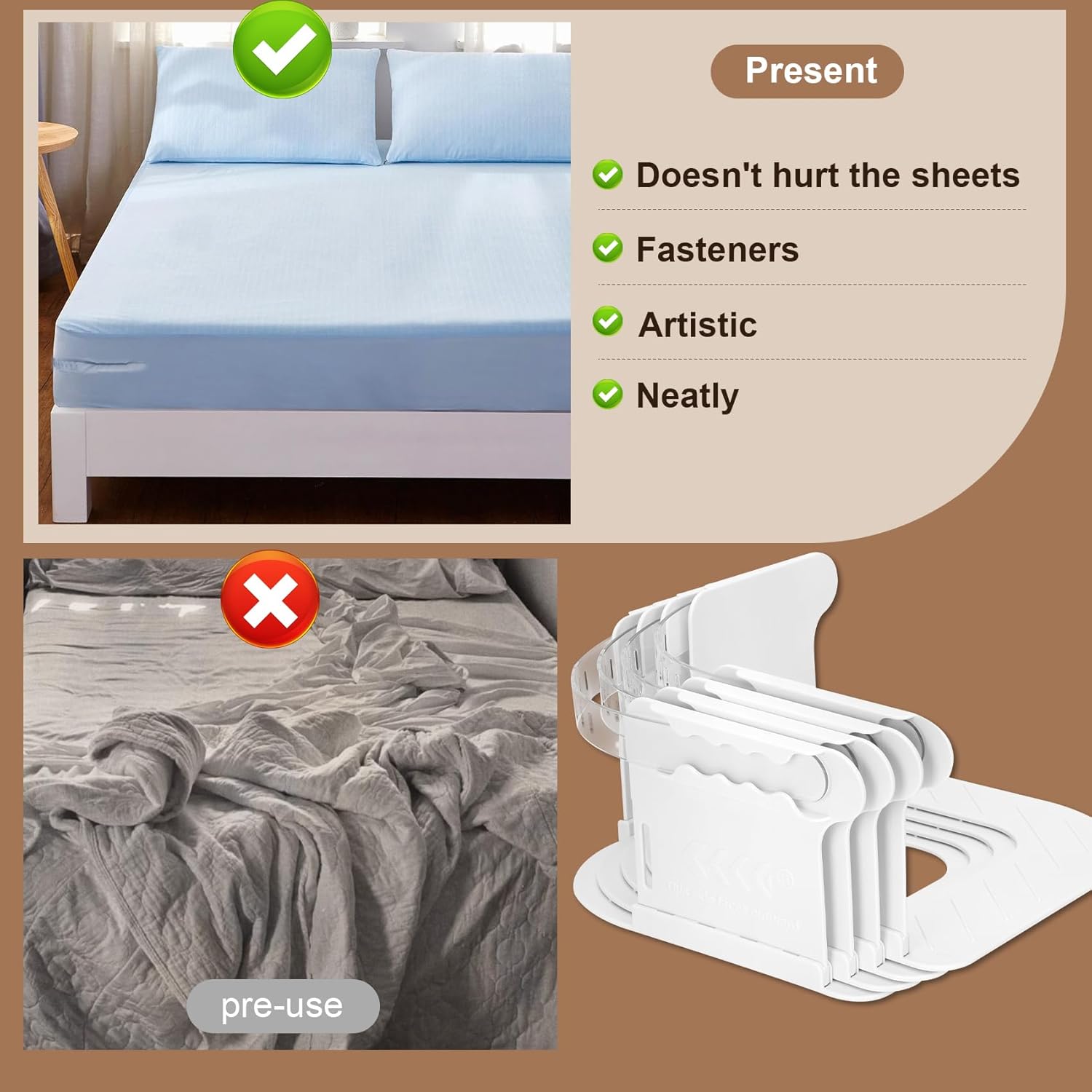 Shruy 4PCS Sheet Holders for Firm Tight Fit