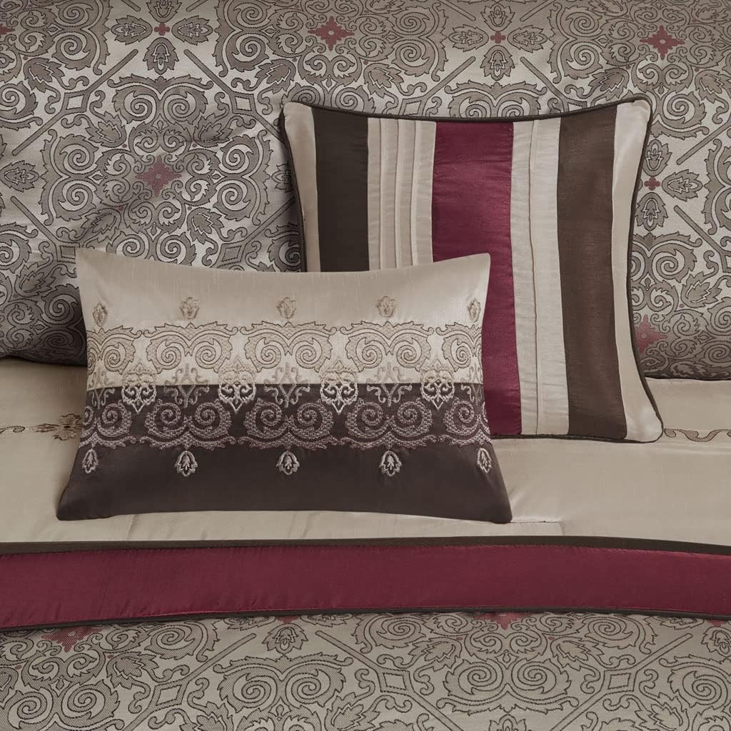 Madison Park Neyson Faux Silk Comforter Set Red