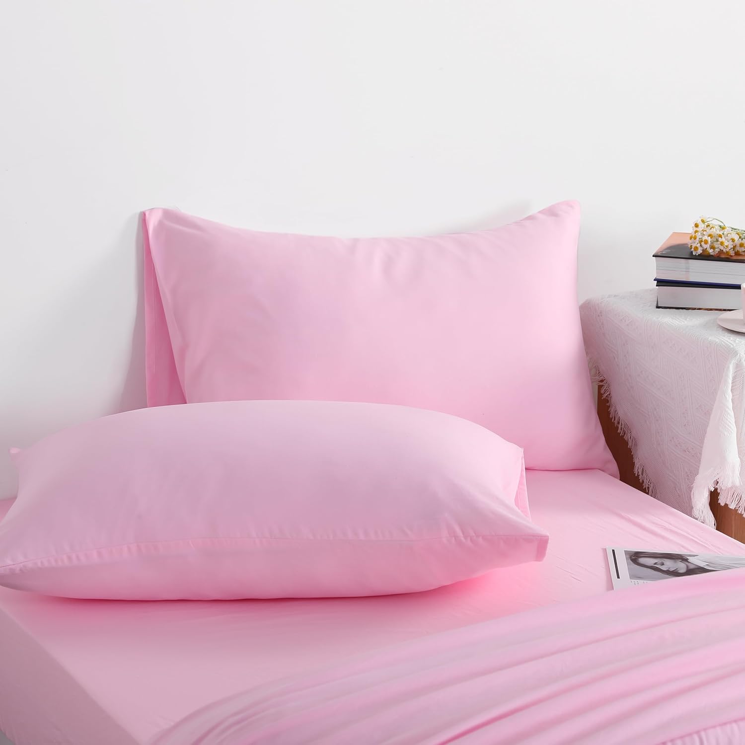 NTBAY Pink Twin Bed in a Bag Comforter Set