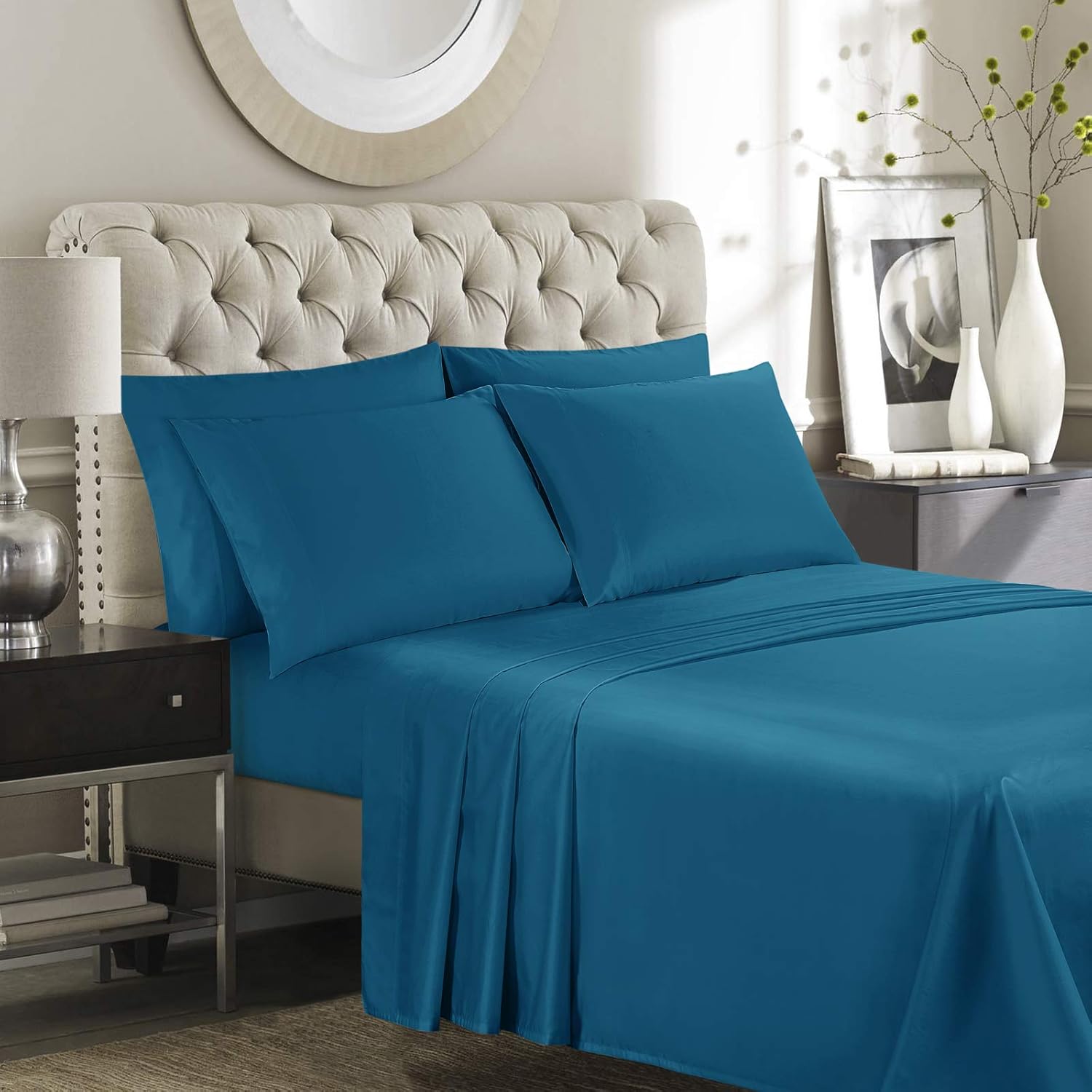 ELINEN 100 Supima Cotton Pillowcases Set of 2 Queen Standard