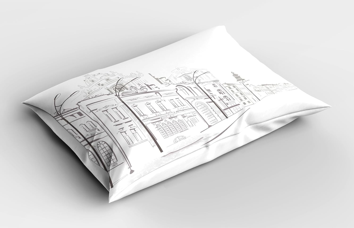 Ambesonne City Pillow Sham Set of 2 Dust White