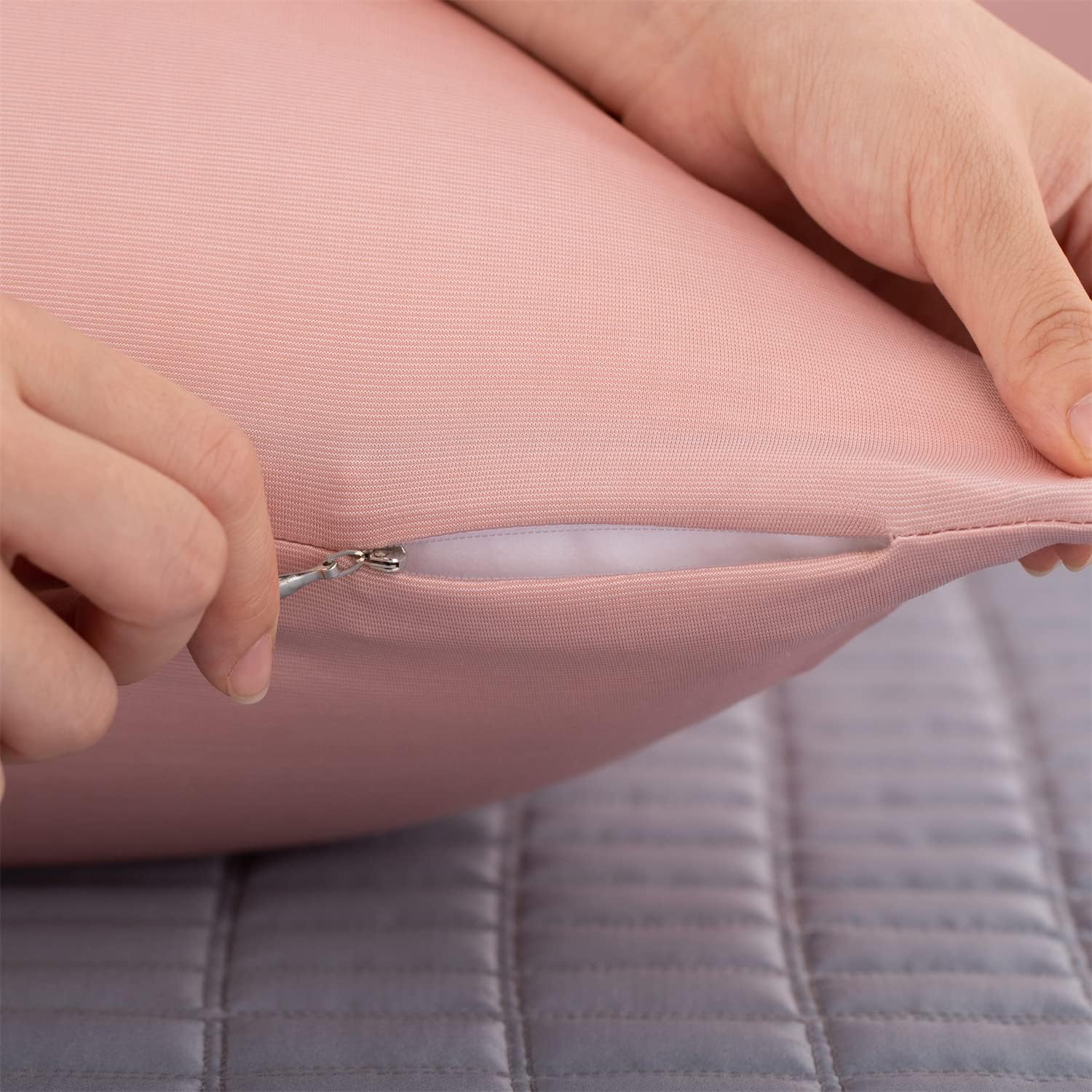 KASENTEX Zipper Cooling Pillowcase Set of 2 - Rose Pink
