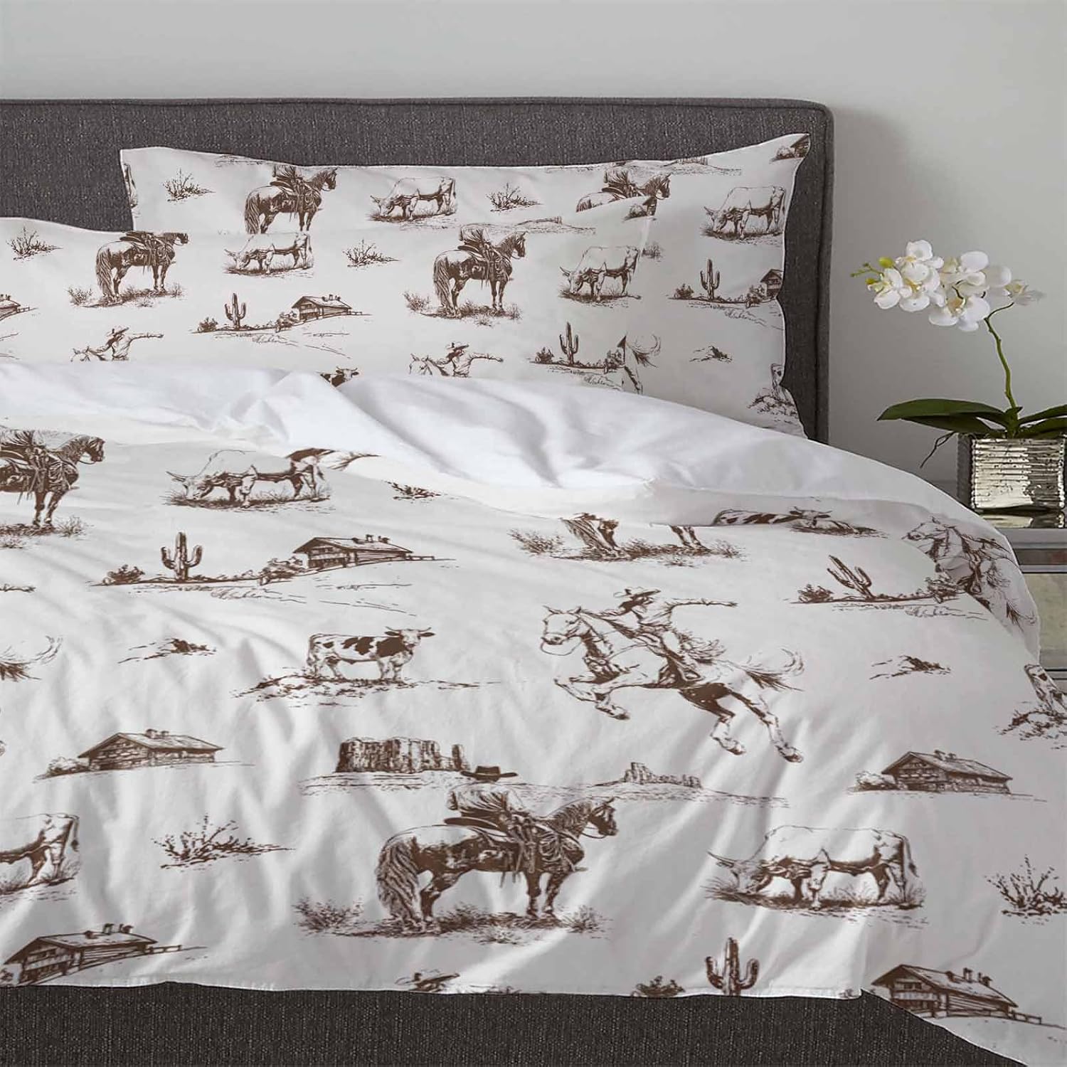 Boanket 3-Piece Retro Duvet Cover Set with Zipper and Pillowcases