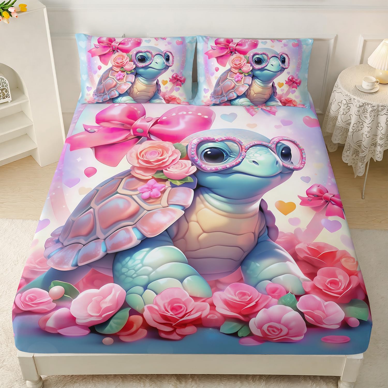 AILONEN Sea Turtle Sheet Set Twin XL Cute Kawaii Bedding