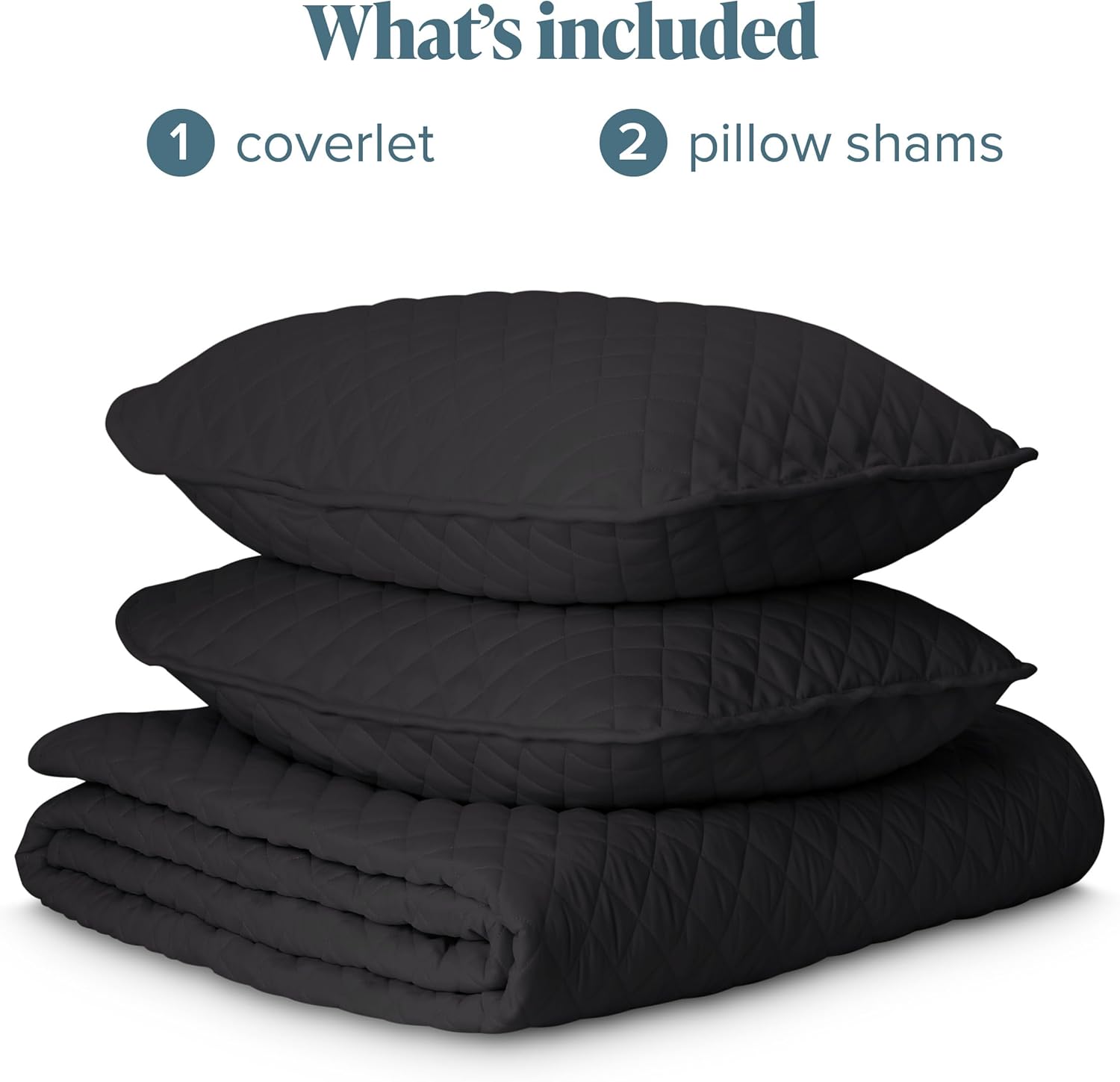 Bare Home Coverlet Set - King Black