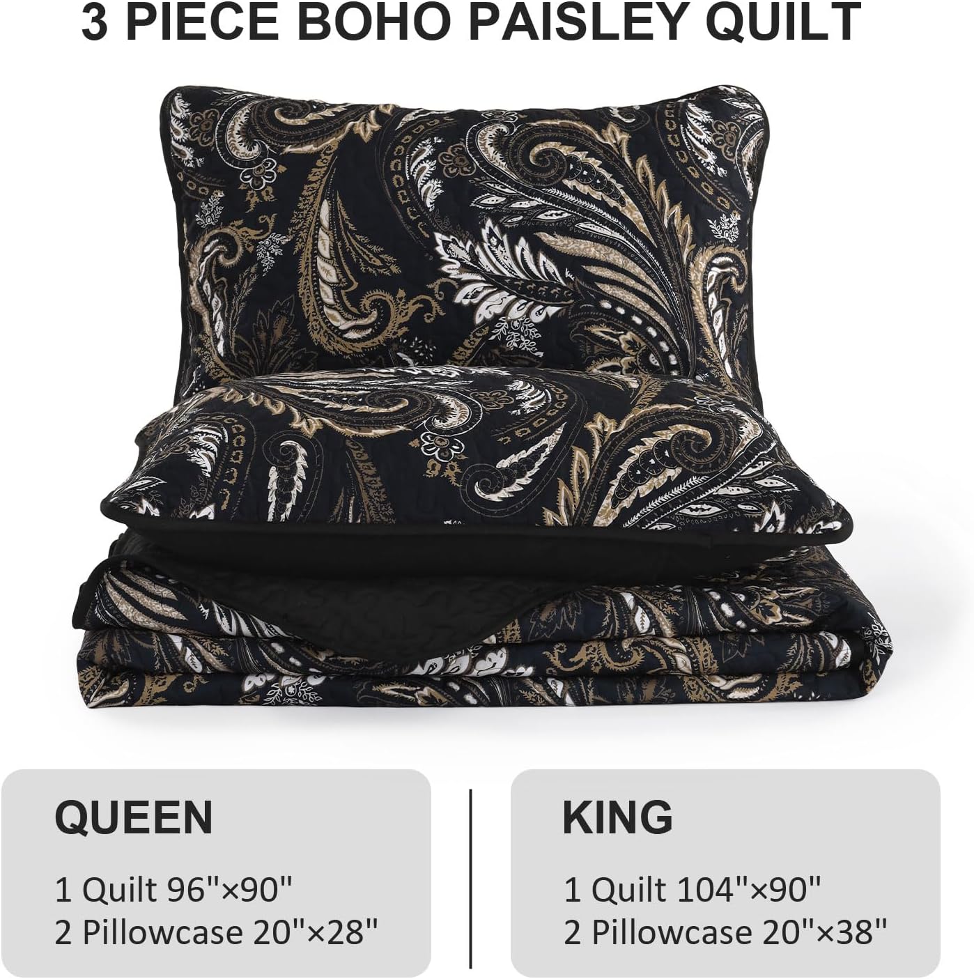 WONGS BEDDING Boho Quilt Set King Size