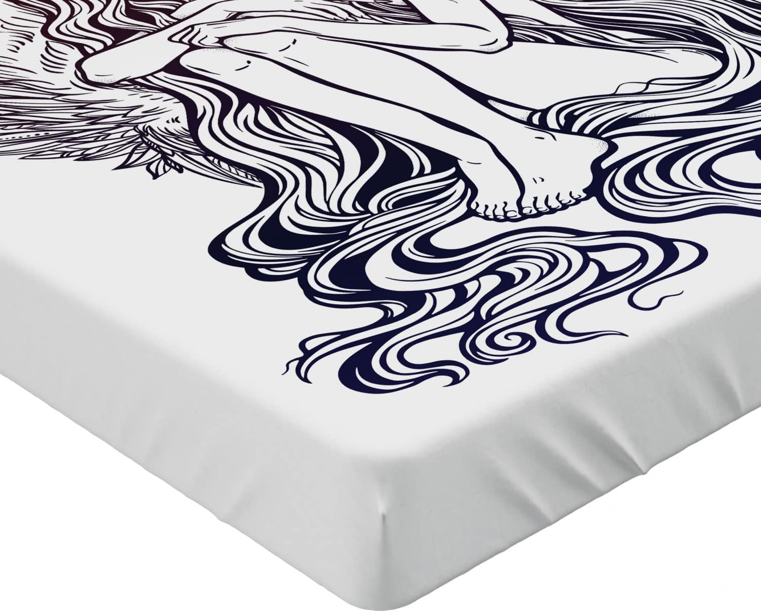 Ambesonne Noel Theme Wings Print California King Sheet