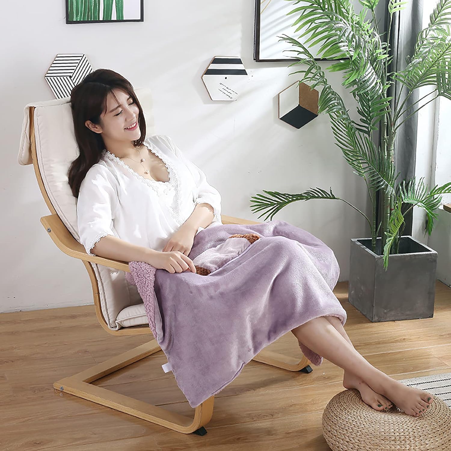MioCloth USB Heated Hand Warmer Blanket with Throw