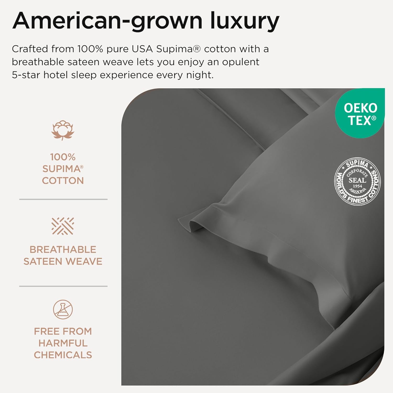 Threadmill Pillow Cases Standard Size 1200 Thread Count 1