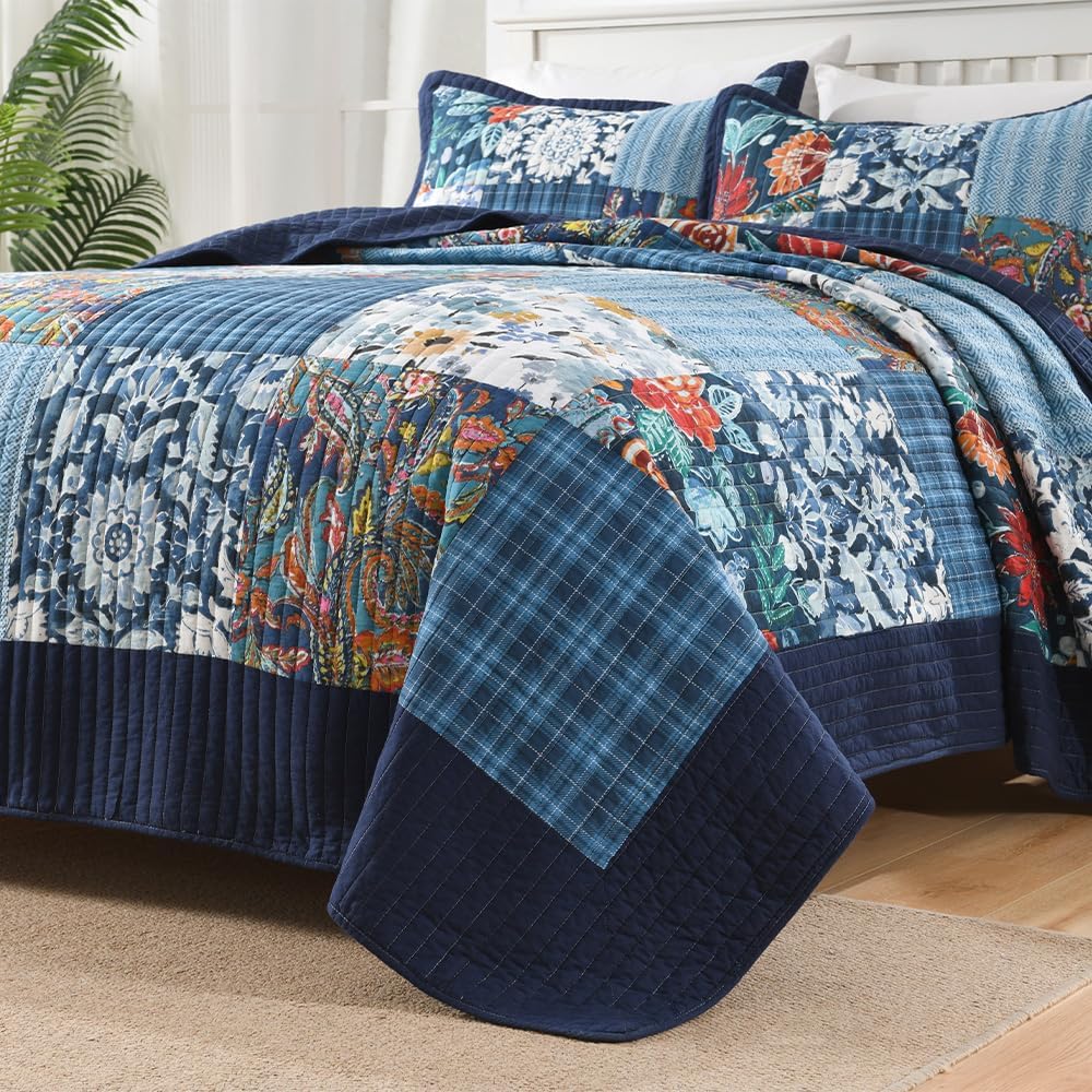 Autumn Dream Reversible Cotton Bedspread Set King Size