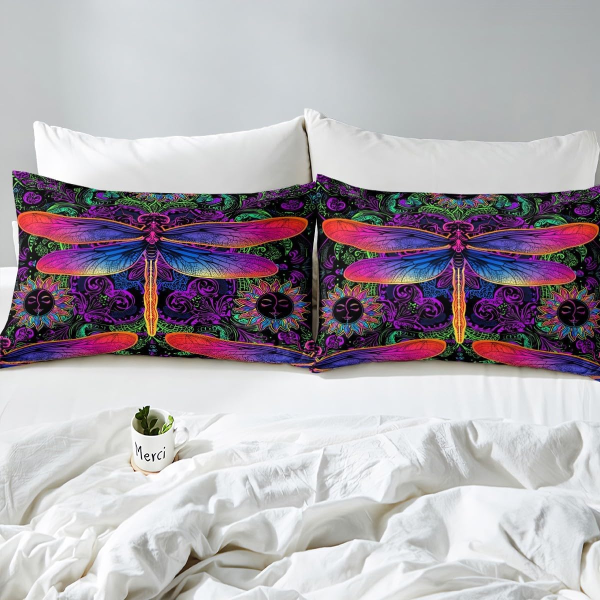 Erosebridal Dragonfly Fitted Sheet Set Twin Size