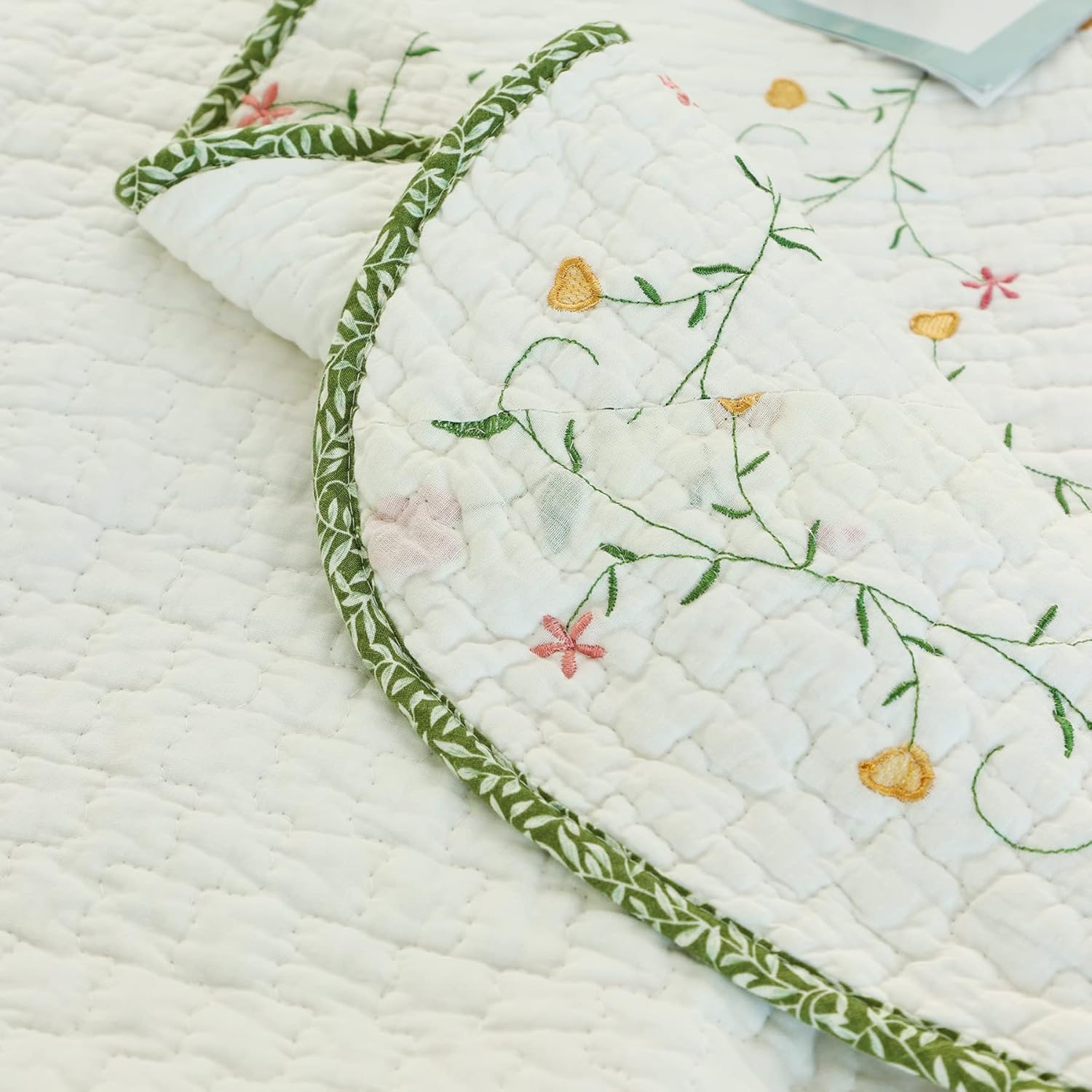 EVENHUG Cotton Patchwork Quilt Set King Size 3 Pieces
