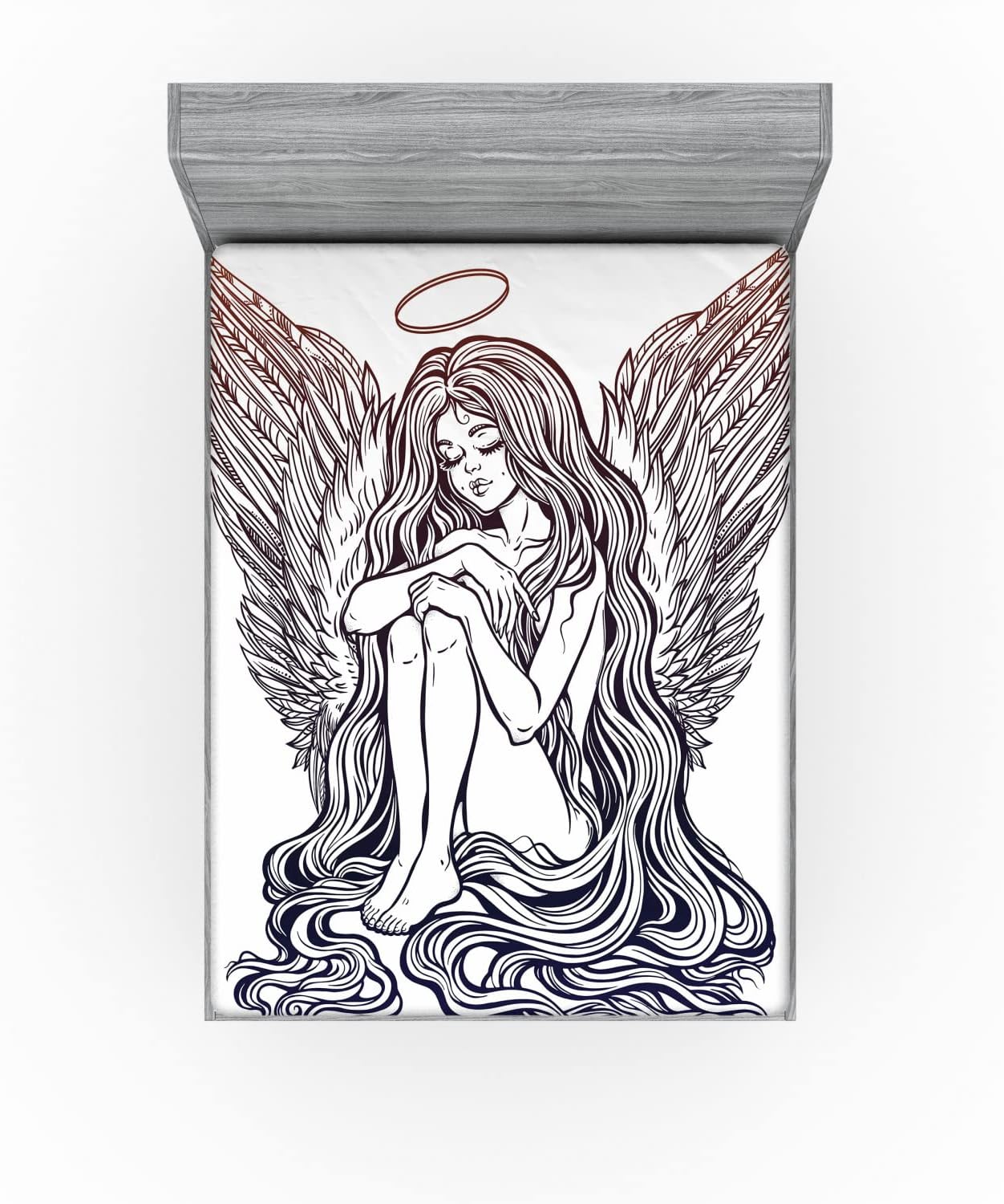 Ambesonne Noel Theme Wings Print California King Sheet