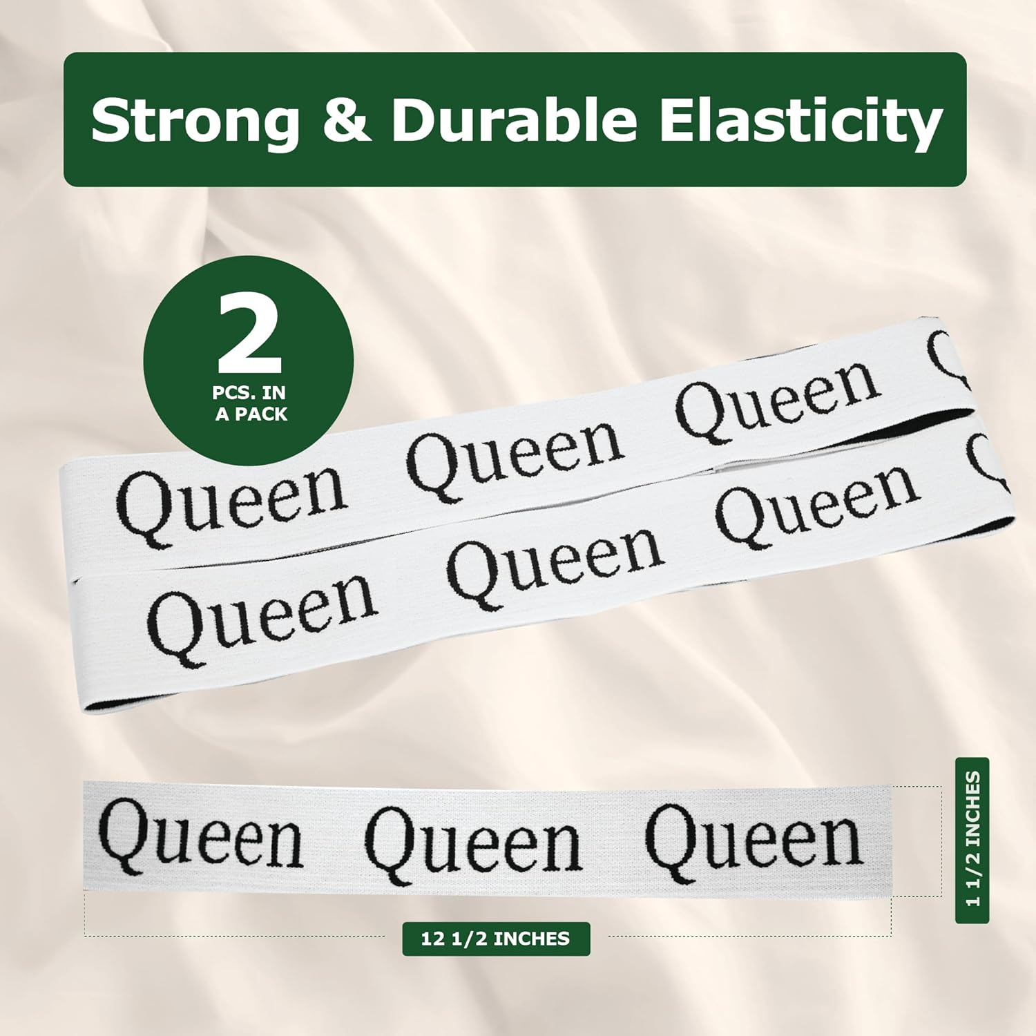ECOHomes Bed Sheet Organizer with Size Labels 2PC Queen White