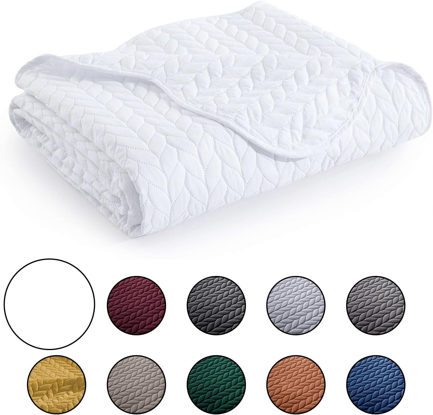 IR Imperial Rooms Queen Quilt Bedding Set - White 90x96