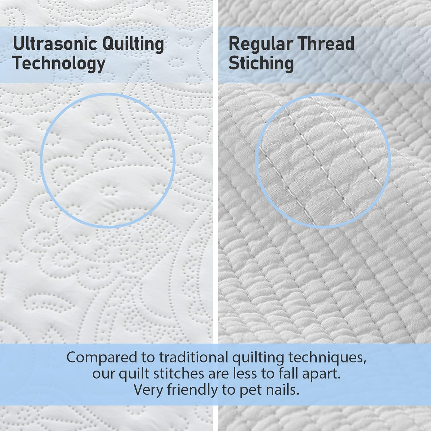 Qucover Alaska King Bedspread Set 3 Piece White Paisley