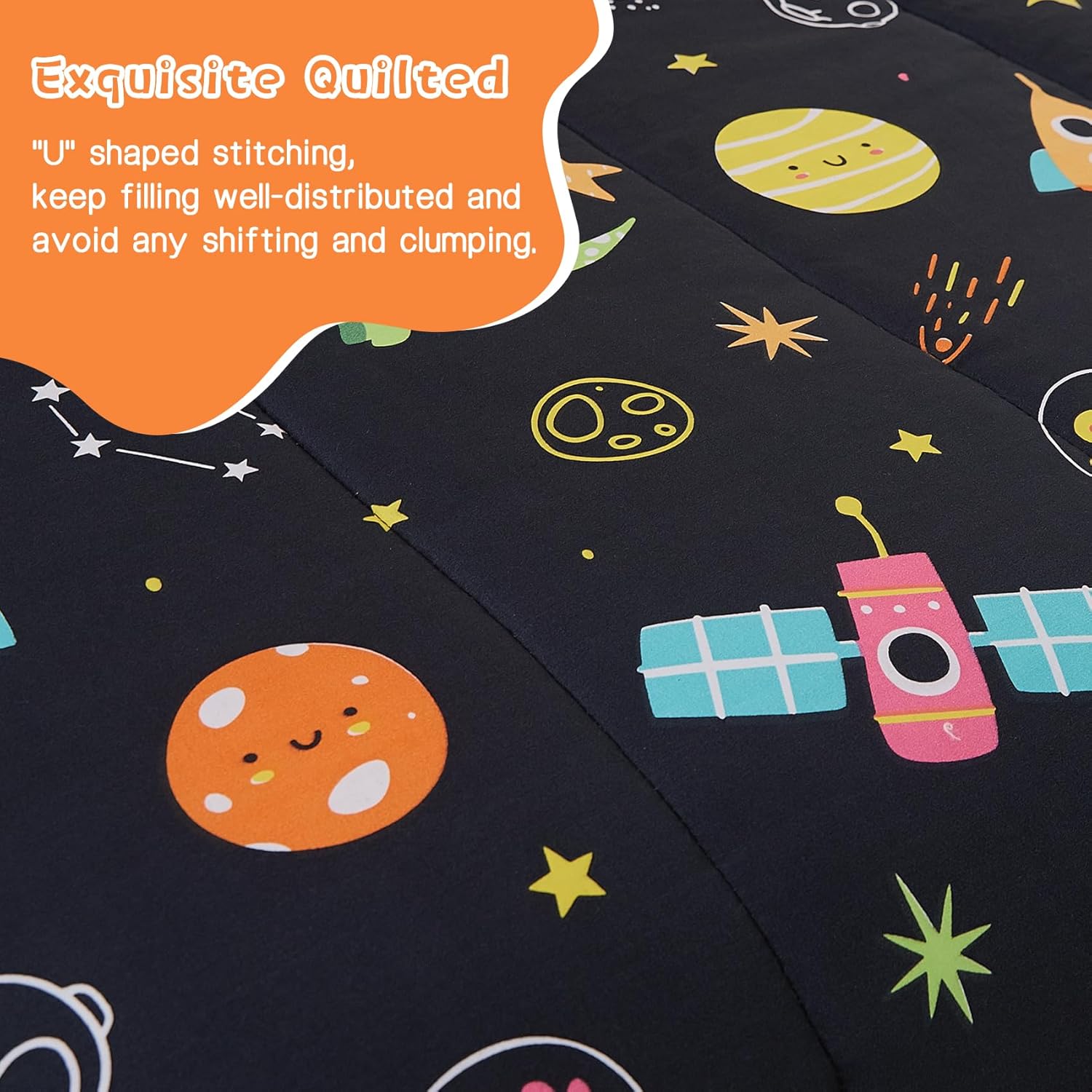 Yibeizi Space Dinosaur Kids Comforter Set for Boys