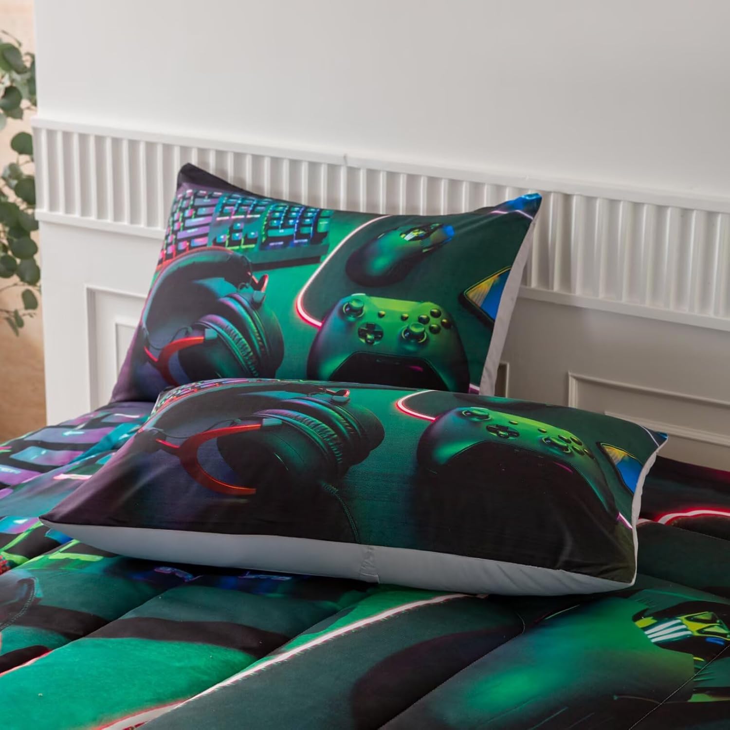 GRAT TIOC Gamer Comforter Set for Teen Boys 3 Piece