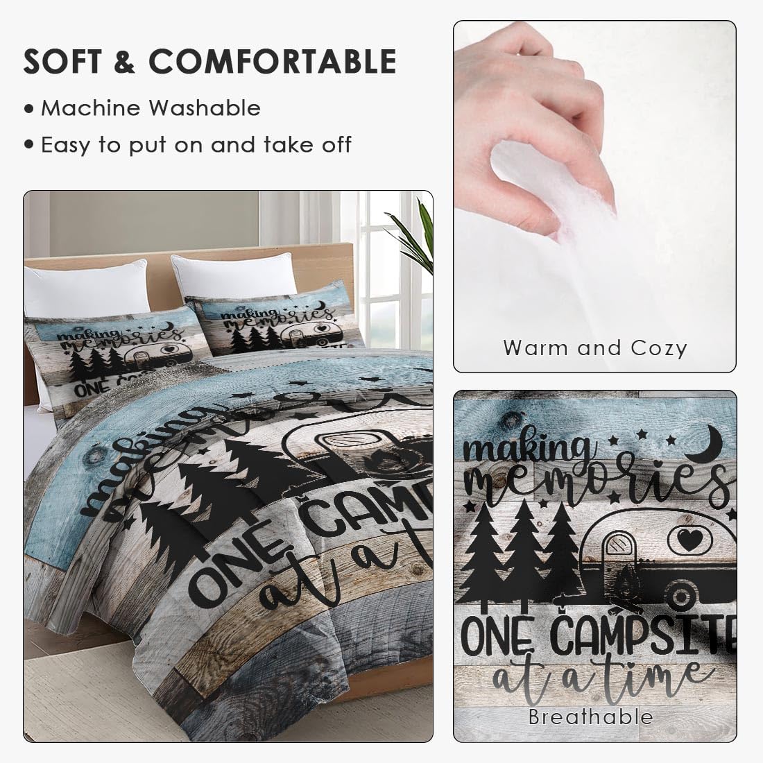 WeCozy Queen Comforter Set with 2 Pillowcases