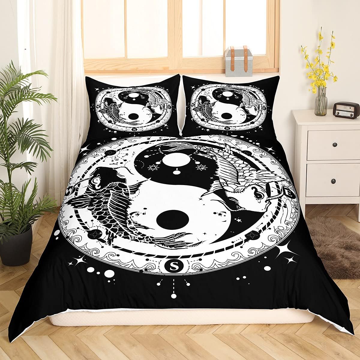 Feelyou Yin Yang Duvet Cover Set 3Pcs Zipper
