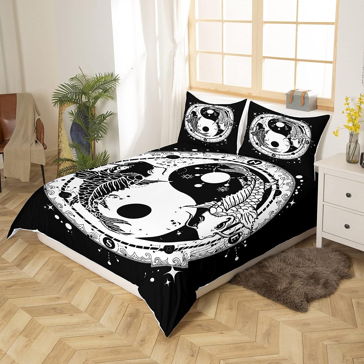 Feelyou Yin Yang Duvet Cover Set 3Pcs Zipper