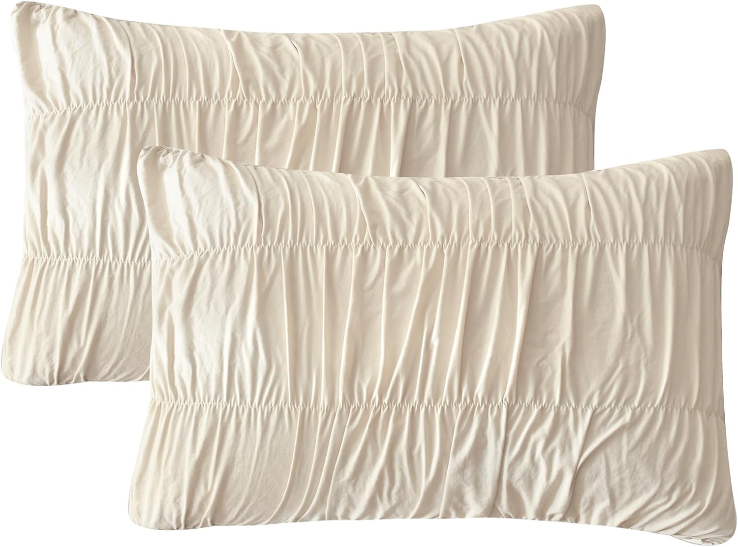 QSH Ruched Pillowcases Queen Size Set of 2