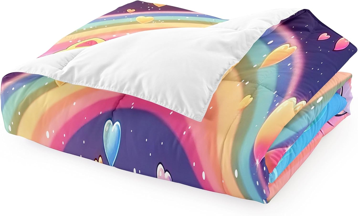 Rainbow Cat Comforter Twin Set - 1 Comforter 1 Pillowcase 1