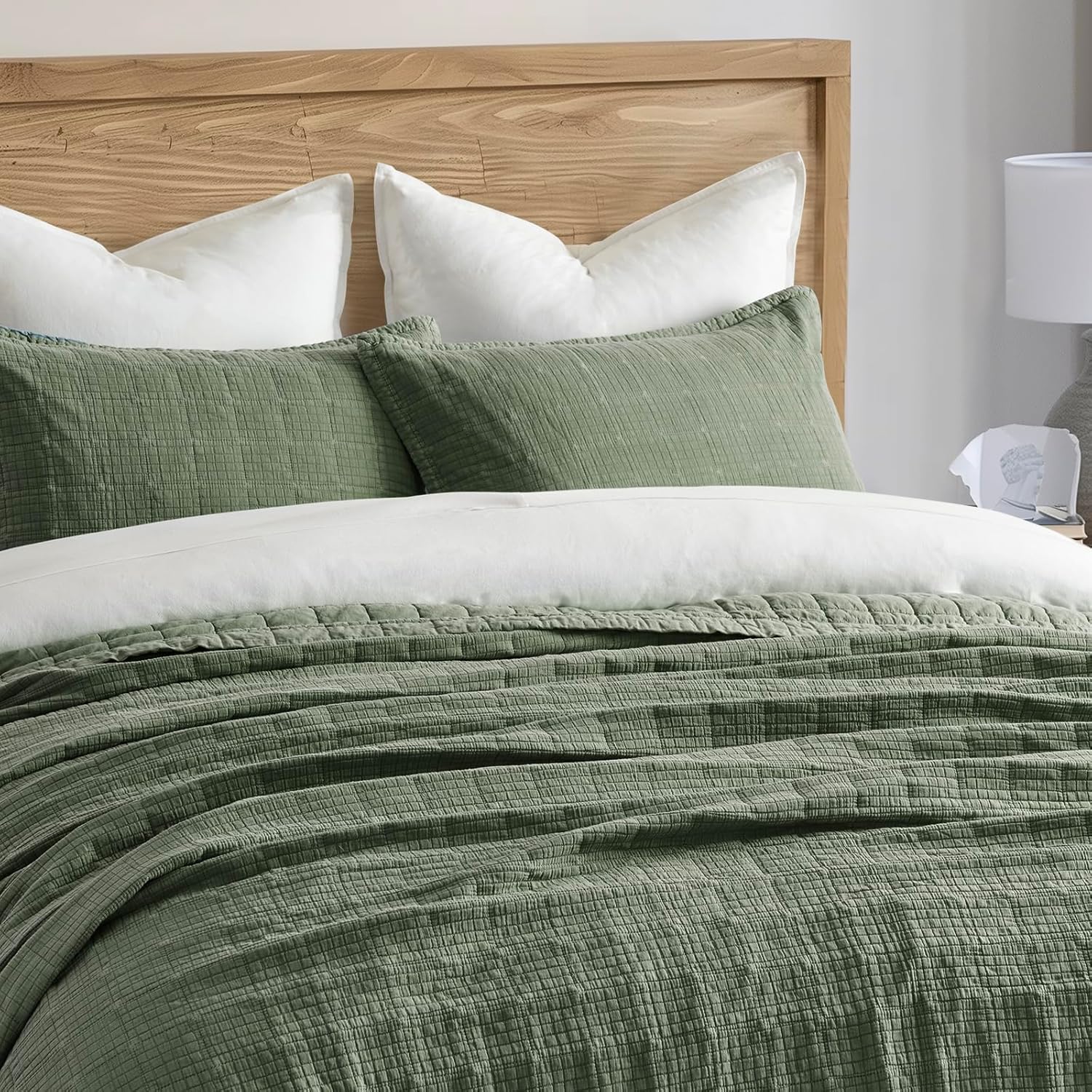 EVERGRACEHOME Stonewashed Cotton Quilt Set Full Queen