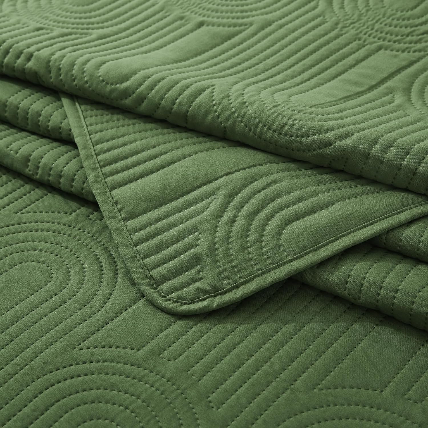 Lavsiry Quilt Set King Size Olive Green