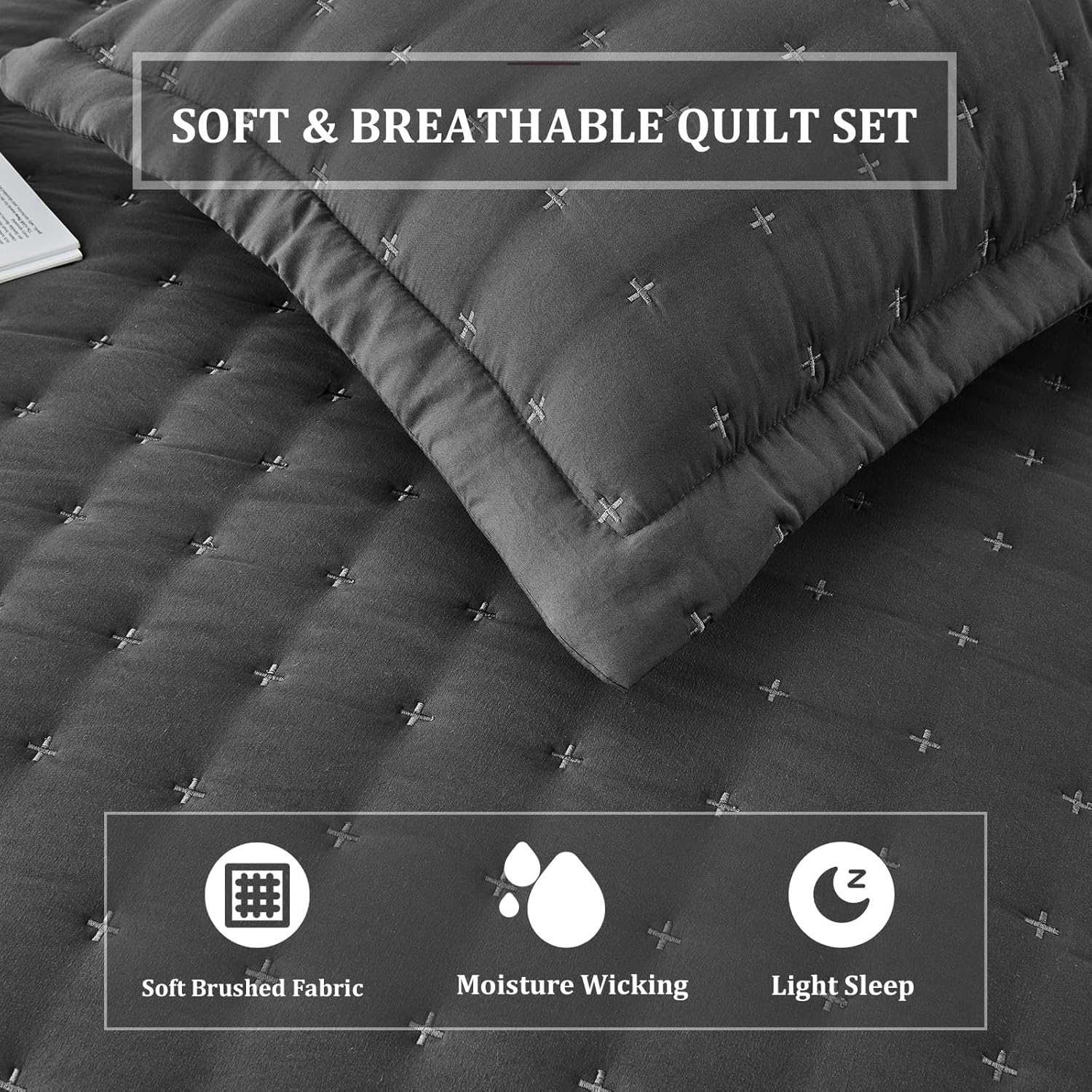OFIXI King Size Quilt Set with 3 Pillow Shams
