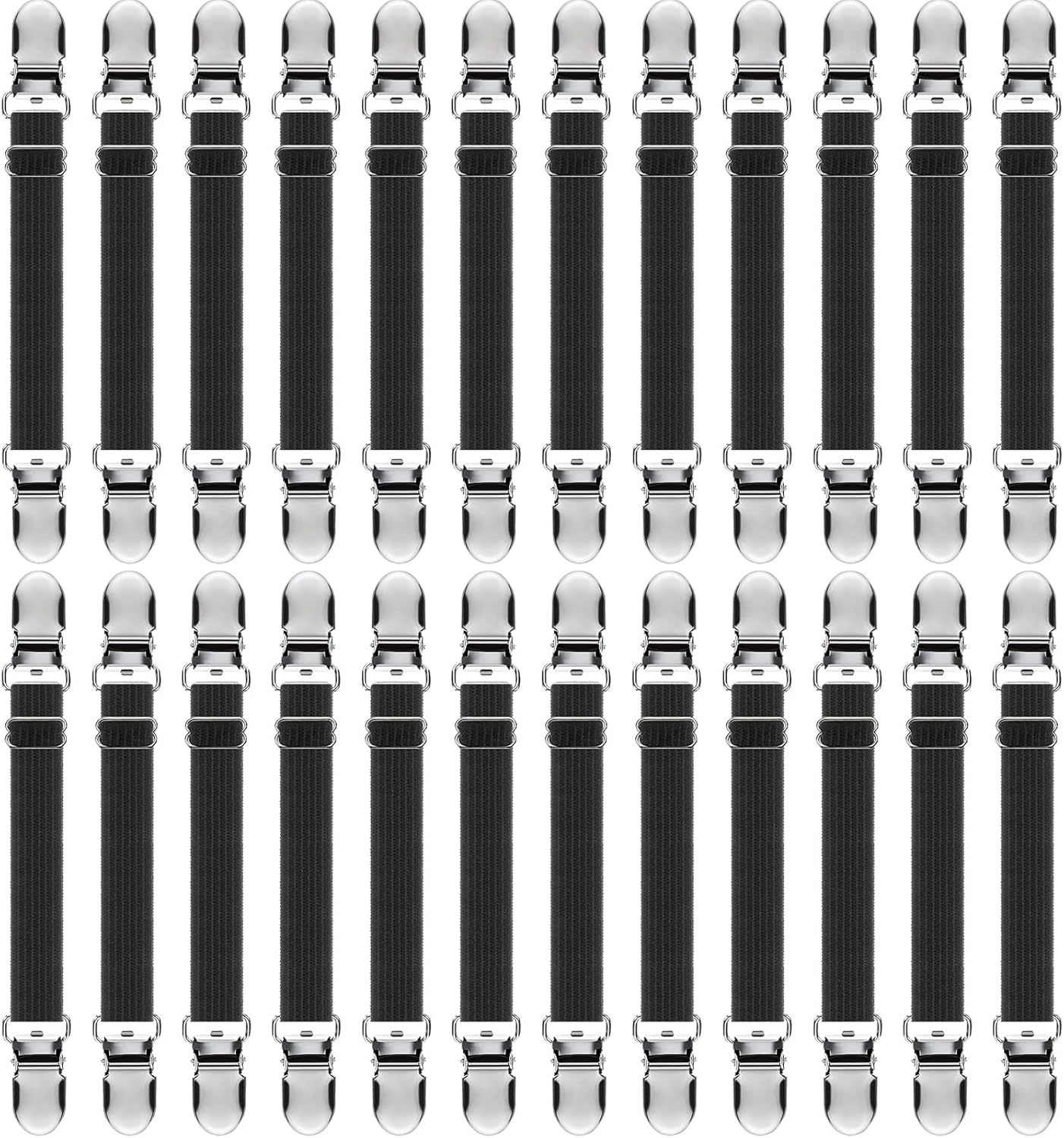 Boao 24 Pcs Black Sheet Clips for Mattress and Couch