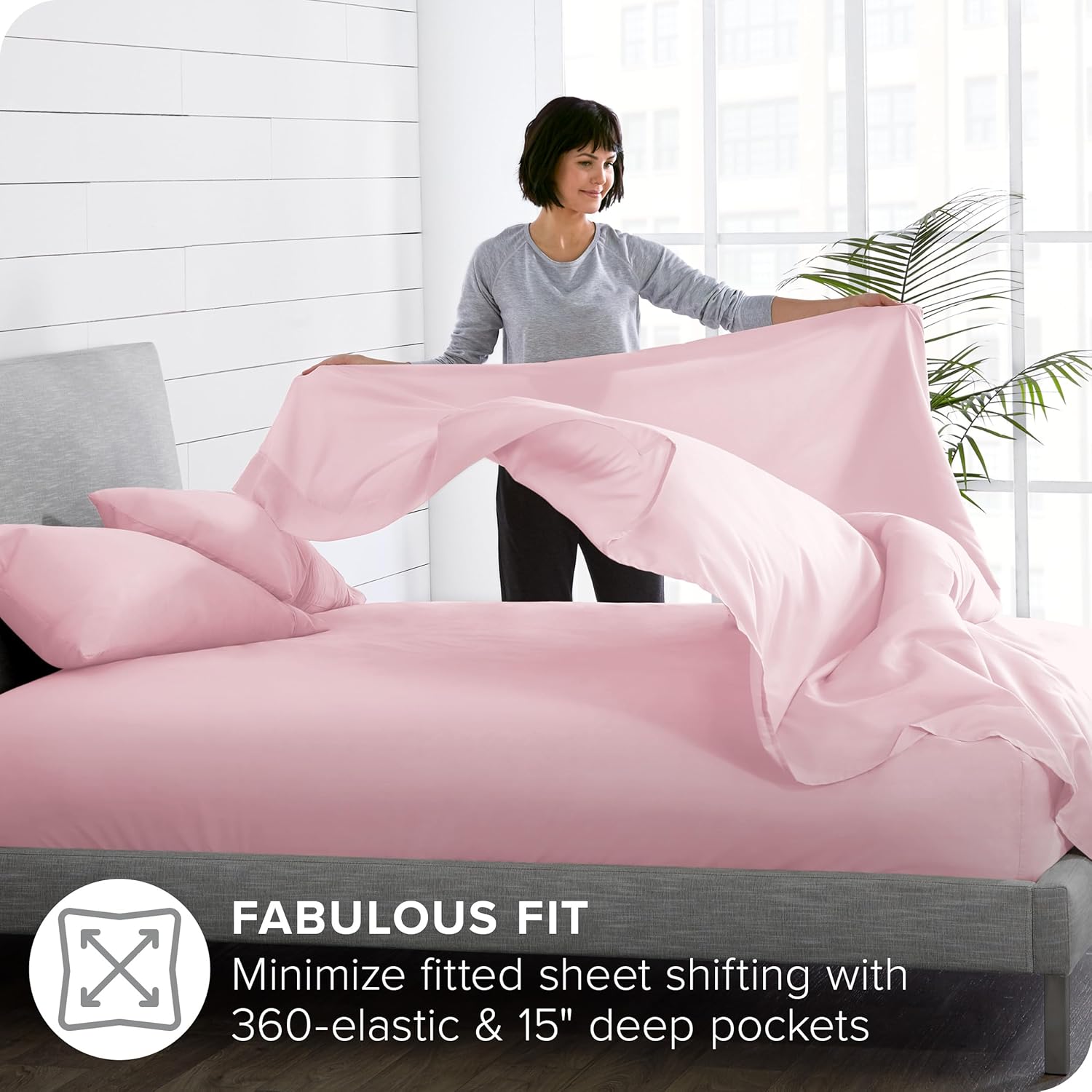 Ivy Union Queen Size Sheet Set - Light Pink