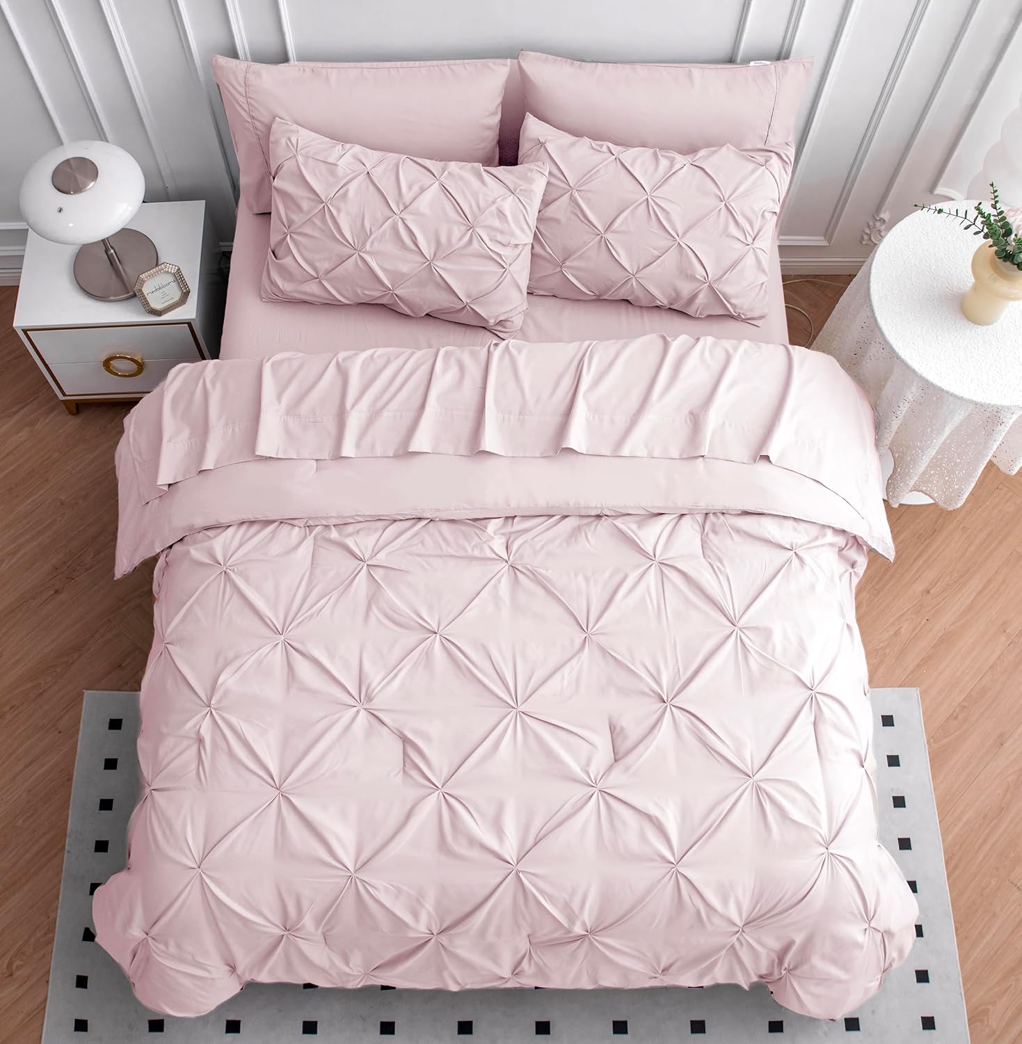 Lane Linen Pink Queen Comforter Set with Sheets and Pillowcases