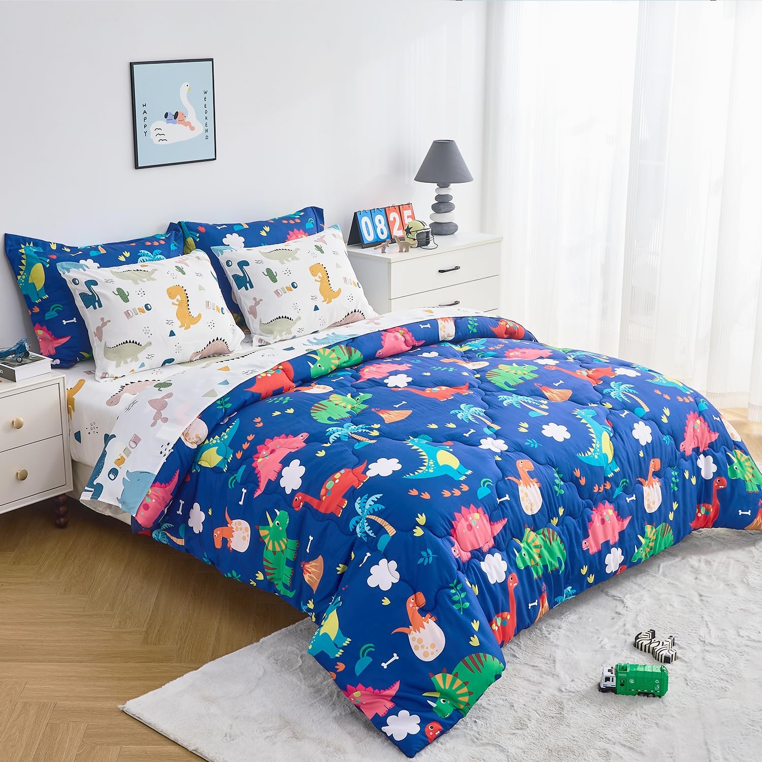 Wajade 7 Piece Dinosaur Comforter Set for Kids